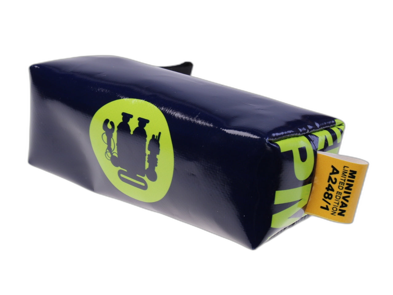 ...BLUE AND FLUORESCENT GREEN PENCIL CASE.