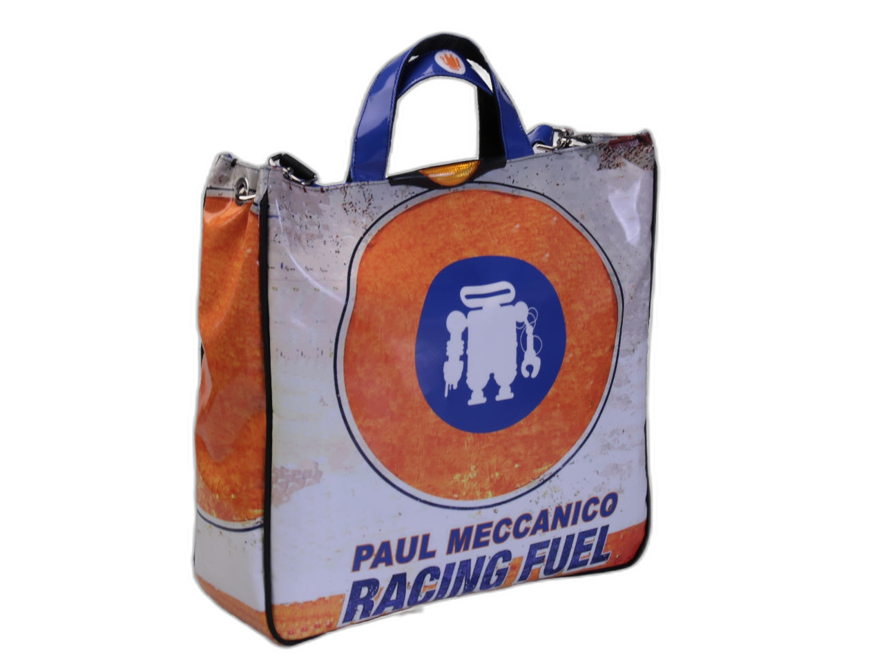 MAXI BORSA "RACING FUEL". MODELLO DI AIRSTONE REALIZZATO CON TELONI DI CAMION.