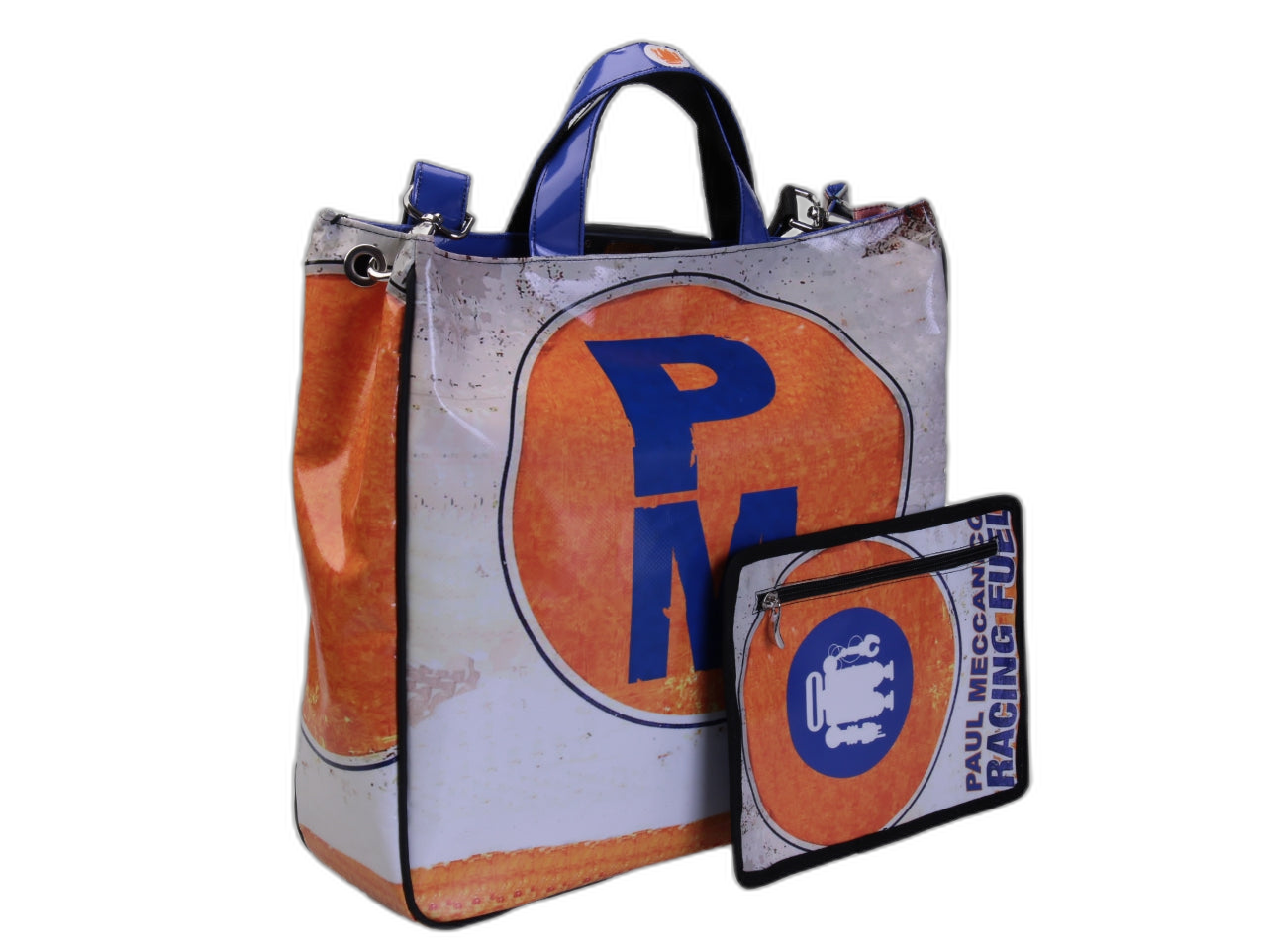 MAXI BORSA "RACING FUEL". MODELLO DI AIRSTONE REALIZZATO CON TELONI DI CAMION.
