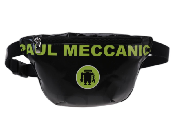 MARSUPIO NERO E VERDE FLUORESCENTE. MODELLO FLEX REALIZZATO CON TELONE DA CAMION. - Edizione limitata Paul Meccanico
