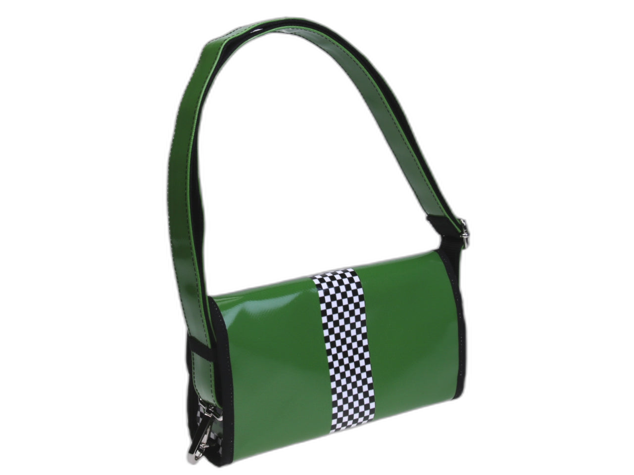 POCHETTE VERDE MELA STILE "GRAND PRIX". MODELLO CANDY REALIZZATO CON TELONI DI CAMION. - Edizione limitata Paul Meccanico