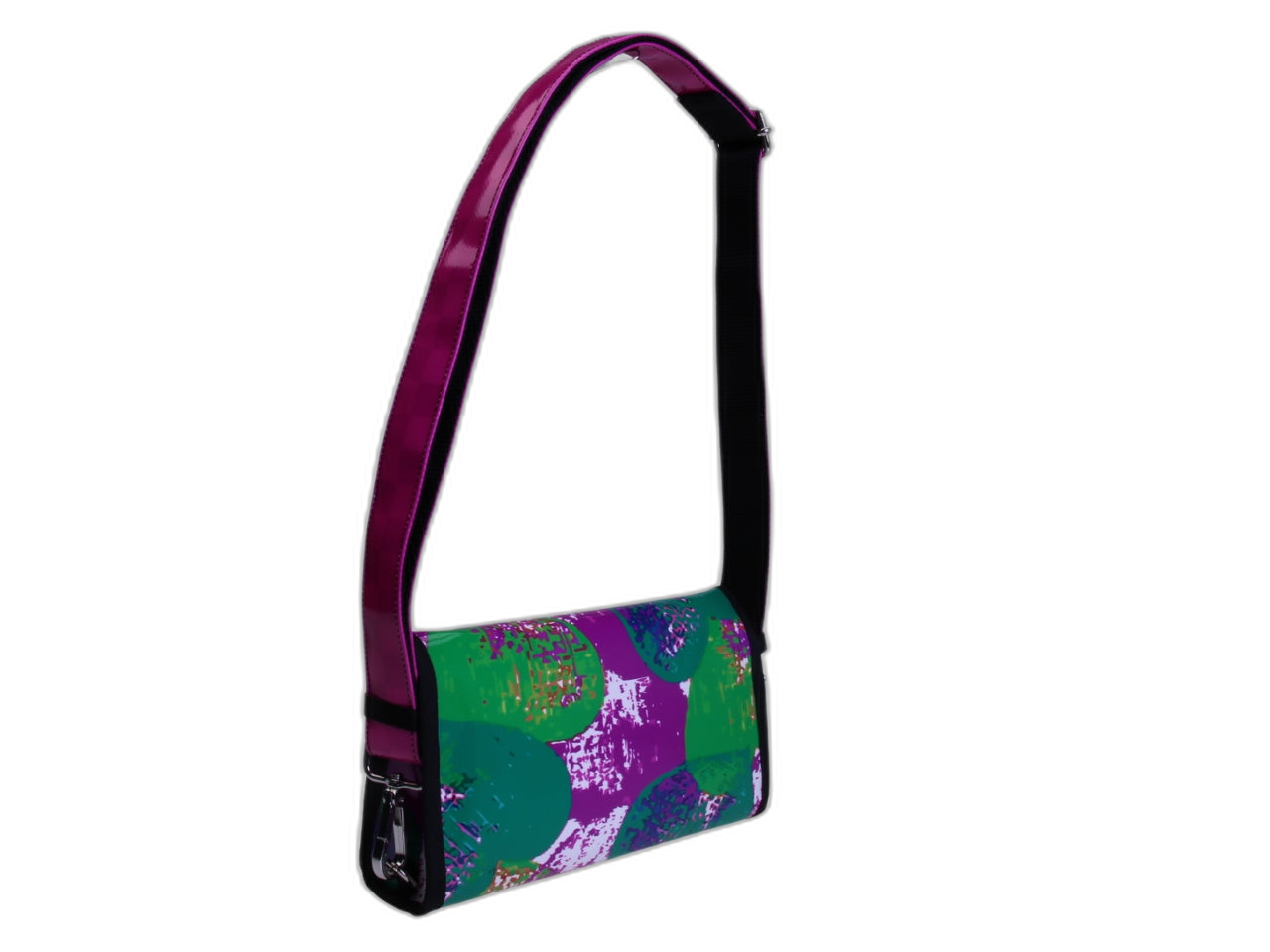 - POCHETTE CON FANTASIA ASTRATTA. MODELLO DI CARAMELLA REALIZZATO CON TELONE DI CAMION.