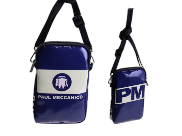 '- BORSA PER CELLULARE BLU E BIANCA.