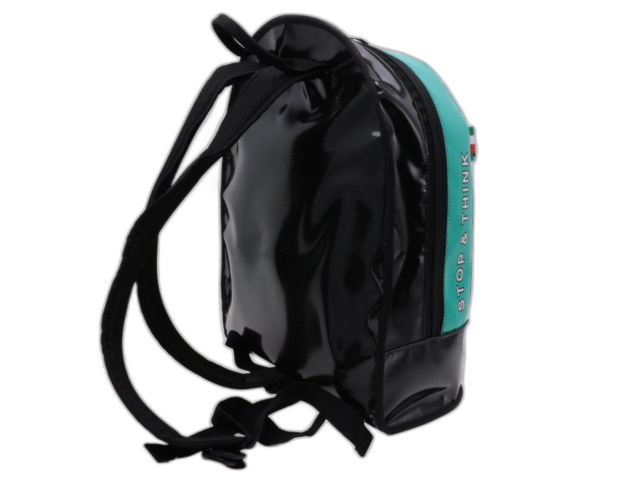 ZAINO VERDE MARE E NERO PAUL MECCANICO. MODELLO SUPER REALIZZATO CON TELONI DI CAMION. - Edizione limitata Paul Meccanico