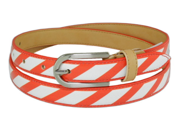 CINTURA DA DONNA PAUL MECCANICO. COLORI BIANCO E ROSSO CON FANTASIA GEOMETRICA. - Pezzi unici Paul Meccanico